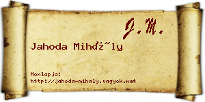 Jahoda Mihály névjegykártya